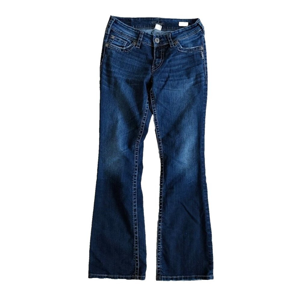 Silver Jeans Suki Surplus Women’s Size 28/32 Distressed Boot Cut Stretch Jeans